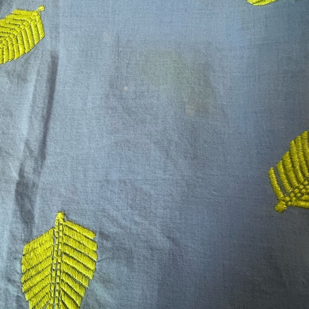 Gretchen Scott Designs Light Blue Dress w/Lime Embroidery, Good used condition - Picture 8 of 9